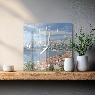 Orologio in vetro decorativo quadrato Baia