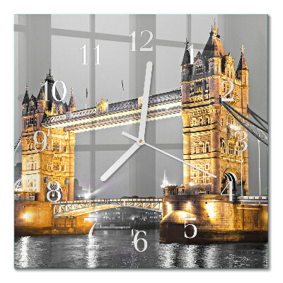 Quadrato orologio quadrato in vetro Tower Bridge
