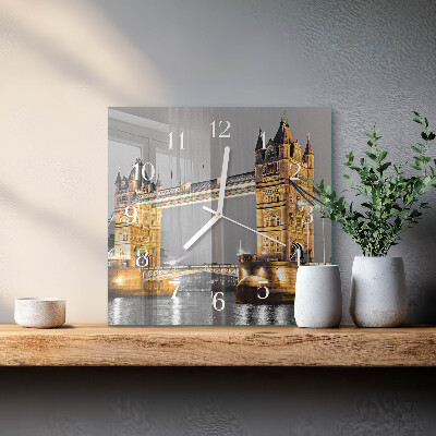 Quadrato orologio quadrato in vetro Tower Bridge