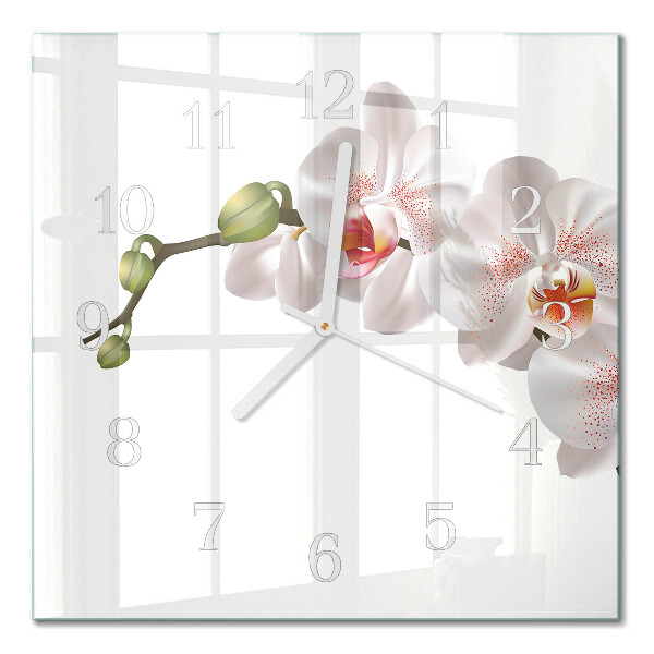 Orologio in vetro decorativo quadrato Orchidea