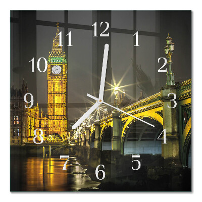 Quadrato orologio quadrato in vetro Londra