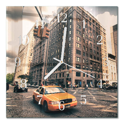 Orologio in vetro decorativo quadrato Taxi