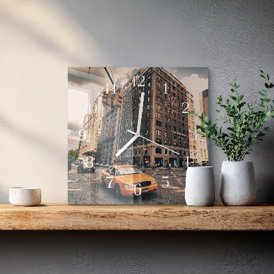 Orologio in vetro decorativo quadrato Taxi