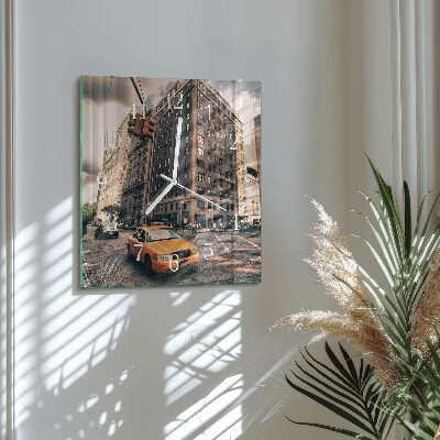 Orologio in vetro decorativo quadrato Taxi
