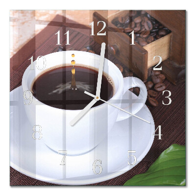 Orologio in vetro decorativo quadrato Caffè