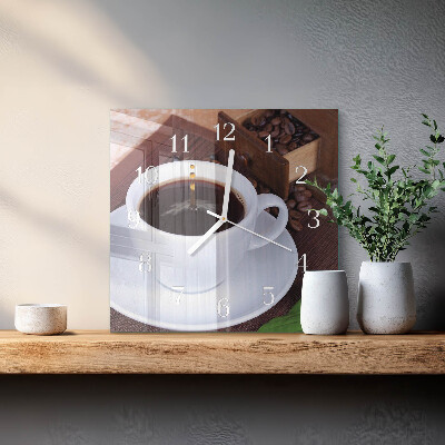 Orologio in vetro decorativo quadrato Caffè