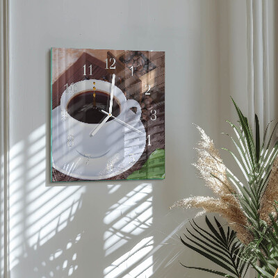 Orologio in vetro decorativo quadrato Caffè