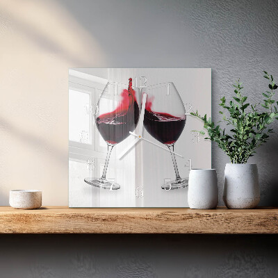 Quadrato orologio quadrato in vetro Vino