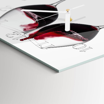 Quadrato orologio quadrato in vetro Vino