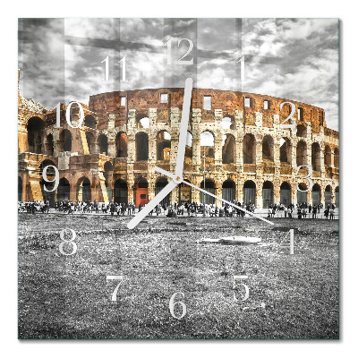 Orologio in vetro decorativo quadrato Colosseo