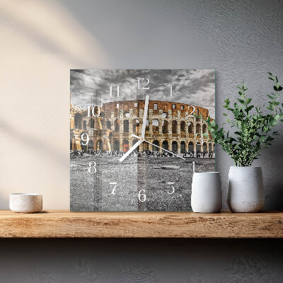 Orologio in vetro decorativo quadrato Colosseo