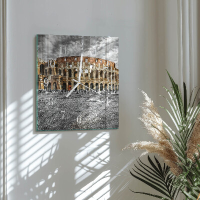 Orologio in vetro decorativo quadrato Colosseo