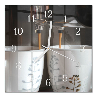 Quadrato orologio quadrato in vetro Macchina da caffè