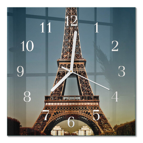 Quadrato orologio quadrato in vetro Torre Eiffel