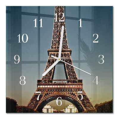 Quadrato orologio quadrato in vetro Torre Eiffel