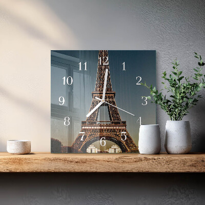 Quadrato orologio quadrato in vetro Torre Eiffel