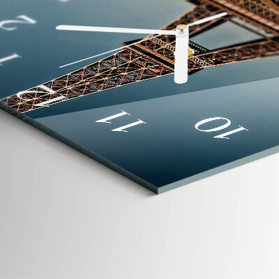 Quadrato orologio quadrato in vetro Torre Eiffel