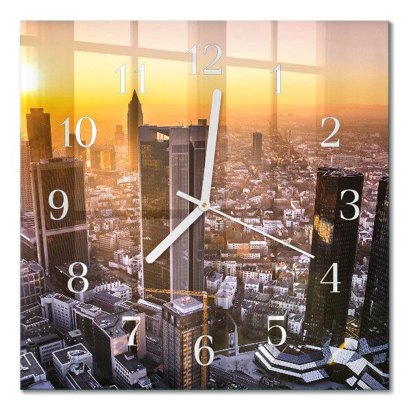 Orologio in vetro decorativo quadrato Tramonto