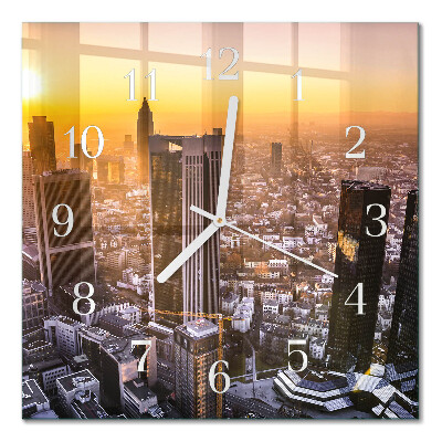 Orologio in vetro decorativo quadrato Tramonto