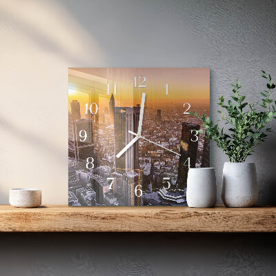 Orologio in vetro decorativo quadrato Tramonto