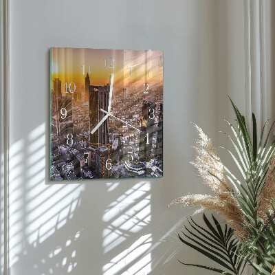 Orologio in vetro decorativo quadrato Tramonto