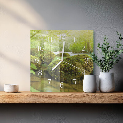 Orologio in vetro decorativo quadrato Natura