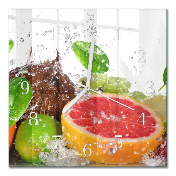 Orologio in vetro decorativo quadrato Frutta