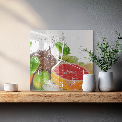 Orologio in vetro decorativo quadrato Frutta