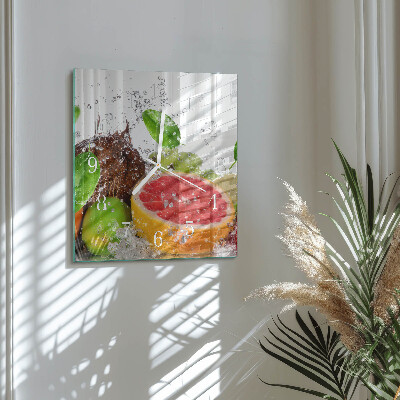 Orologio in vetro decorativo quadrato Frutta