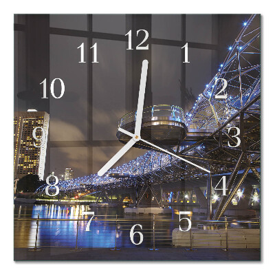 Quadrato orologio quadrato in vetro Notte