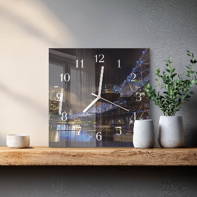 Quadrato orologio quadrato in vetro Notte