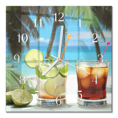 Orologio in vetro decorativo quadrato Cocktail