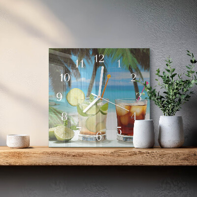 Orologio in vetro decorativo quadrato Cocktail