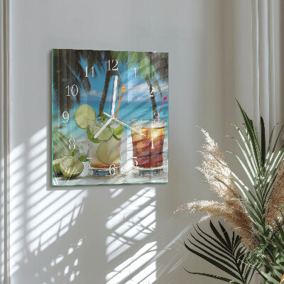 Orologio in vetro decorativo quadrato Cocktail