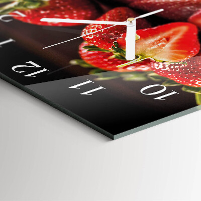 Orologio in vetro decorativo quadrato Fragole