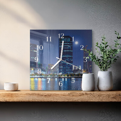 Orologio in vetro decorativo quadrato Città notturna