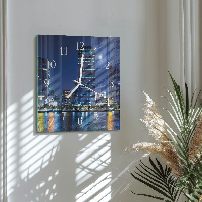Orologio in vetro decorativo quadrato Città notturna