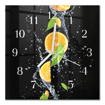 Orologio in vetro decorativo quadrato Arance