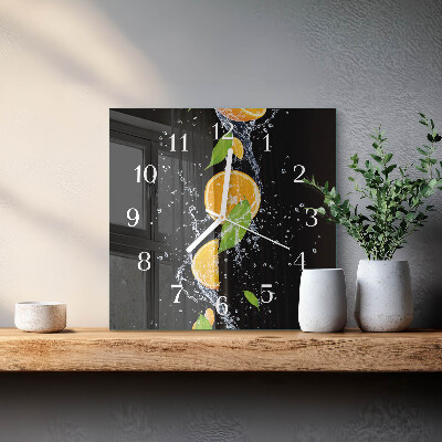 Orologio in vetro decorativo quadrato Arance