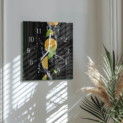 Orologio in vetro decorativo quadrato Arance