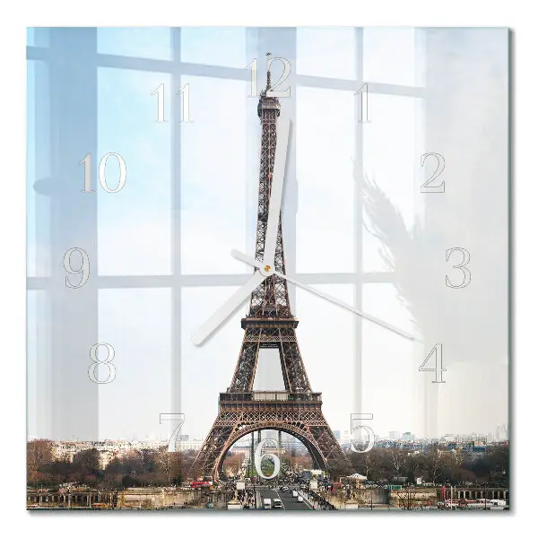 Quadrato orologio quadrato in vetro Torre Eiffel