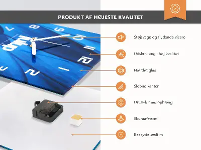 Orologio in vetro decorativo quadrato Girasole