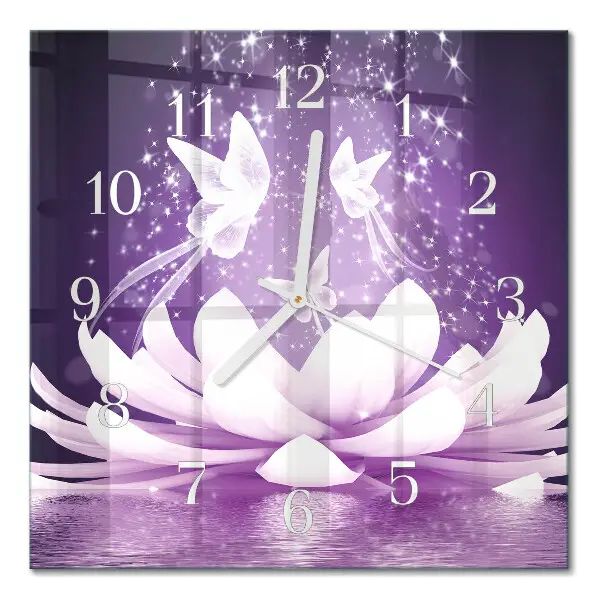 Orologio in vetro decorativo quadrato Fiore