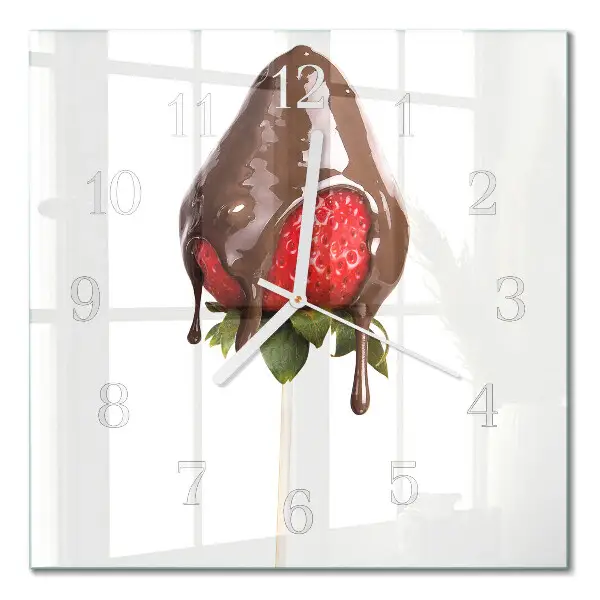 Orologio in vetro decorativo quadrato Cioccolato