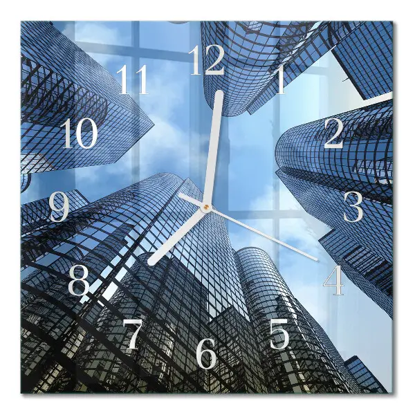 Quadrato orologio quadrato in vetro Edifici in vetro