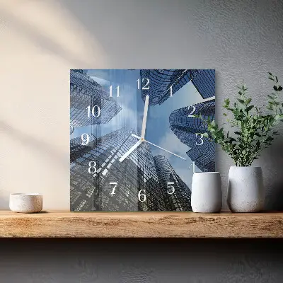Quadrato orologio quadrato in vetro Edifici in vetro
