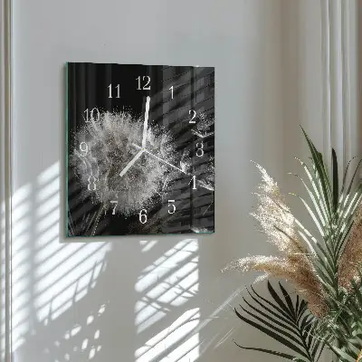 Orologio in vetro decorativo quadrato Dente di leone