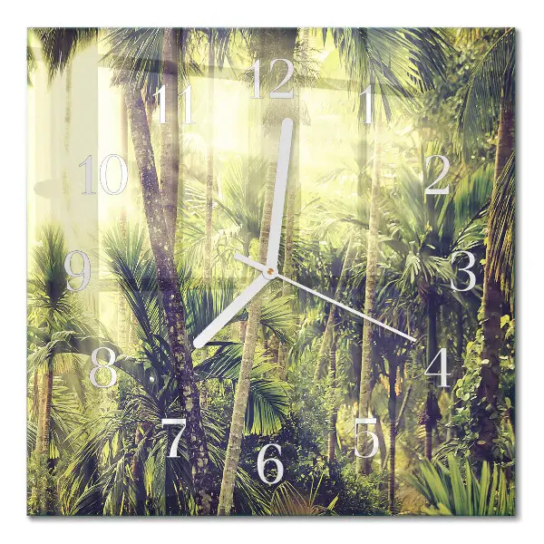 Orologio in vetro decorativo quadrato Palme