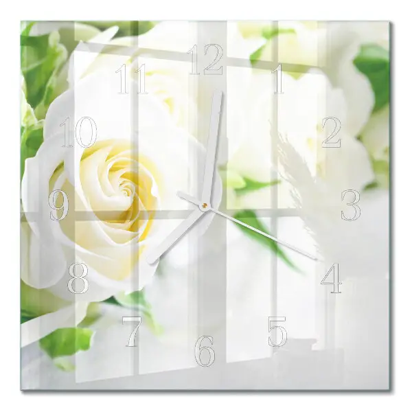 Orologio in vetro decorativo quadrato Rose