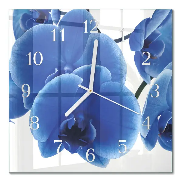 Quadrato orologio quadrato in vetro Orchidea